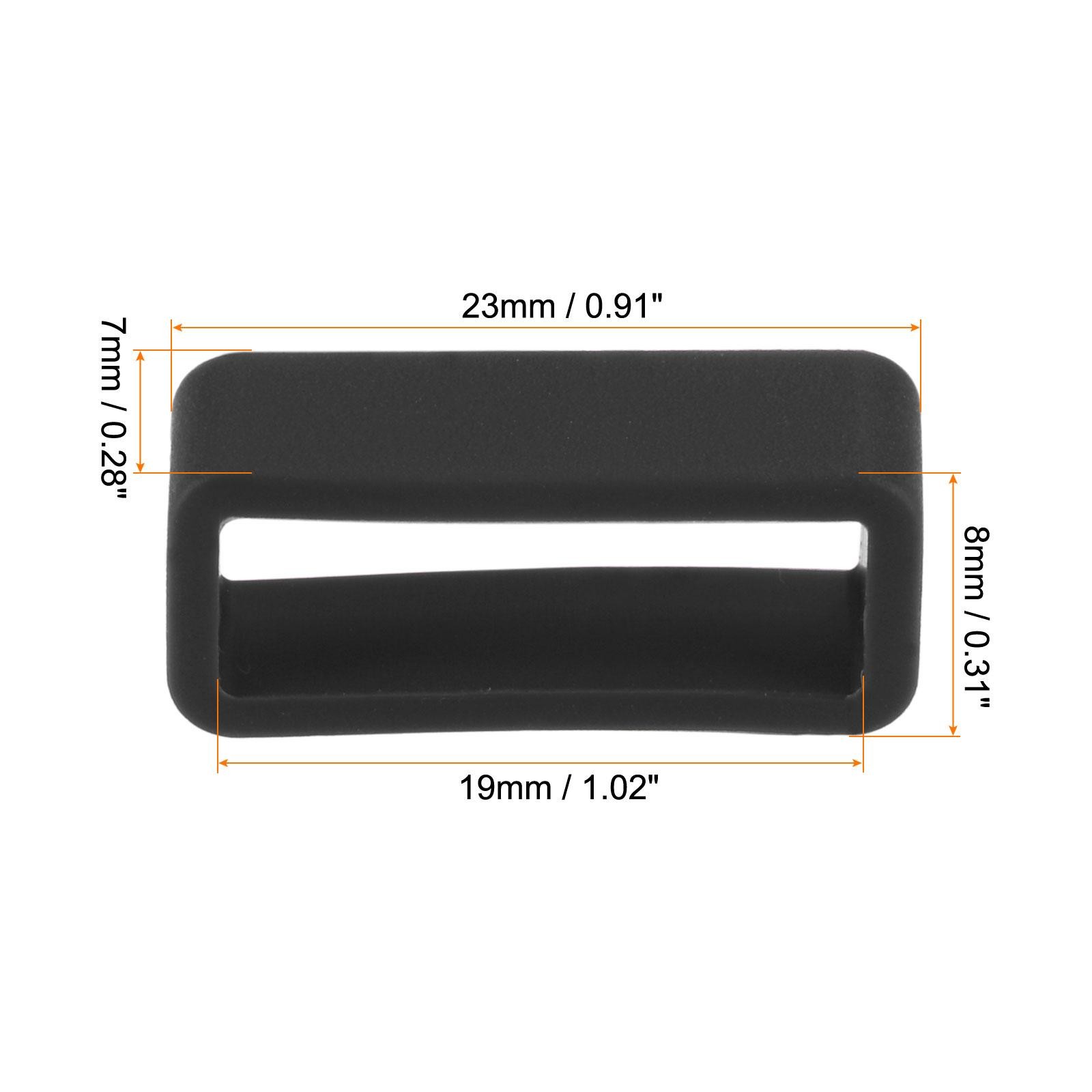 Watch Band Strap Loops Silicone for 19mm Width Watch Band Black 4Set]