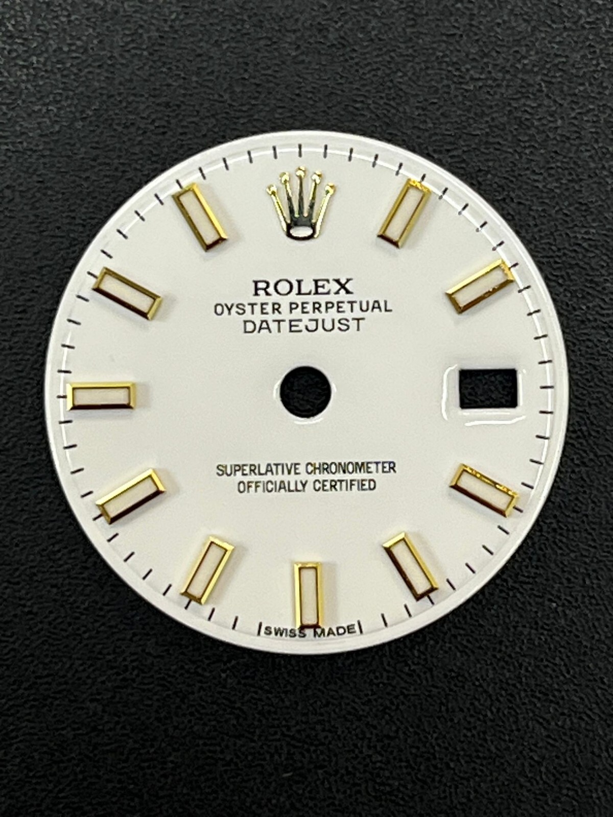 Original Rolex Dial Size 20mm White & Gold Index – Datejust Cal. Dial 2230