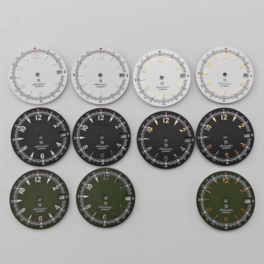 NH35 Dial 28.5mm Retro Dial Green Lume Fit NH35/NH36/4R/7S Movement Watch Dial