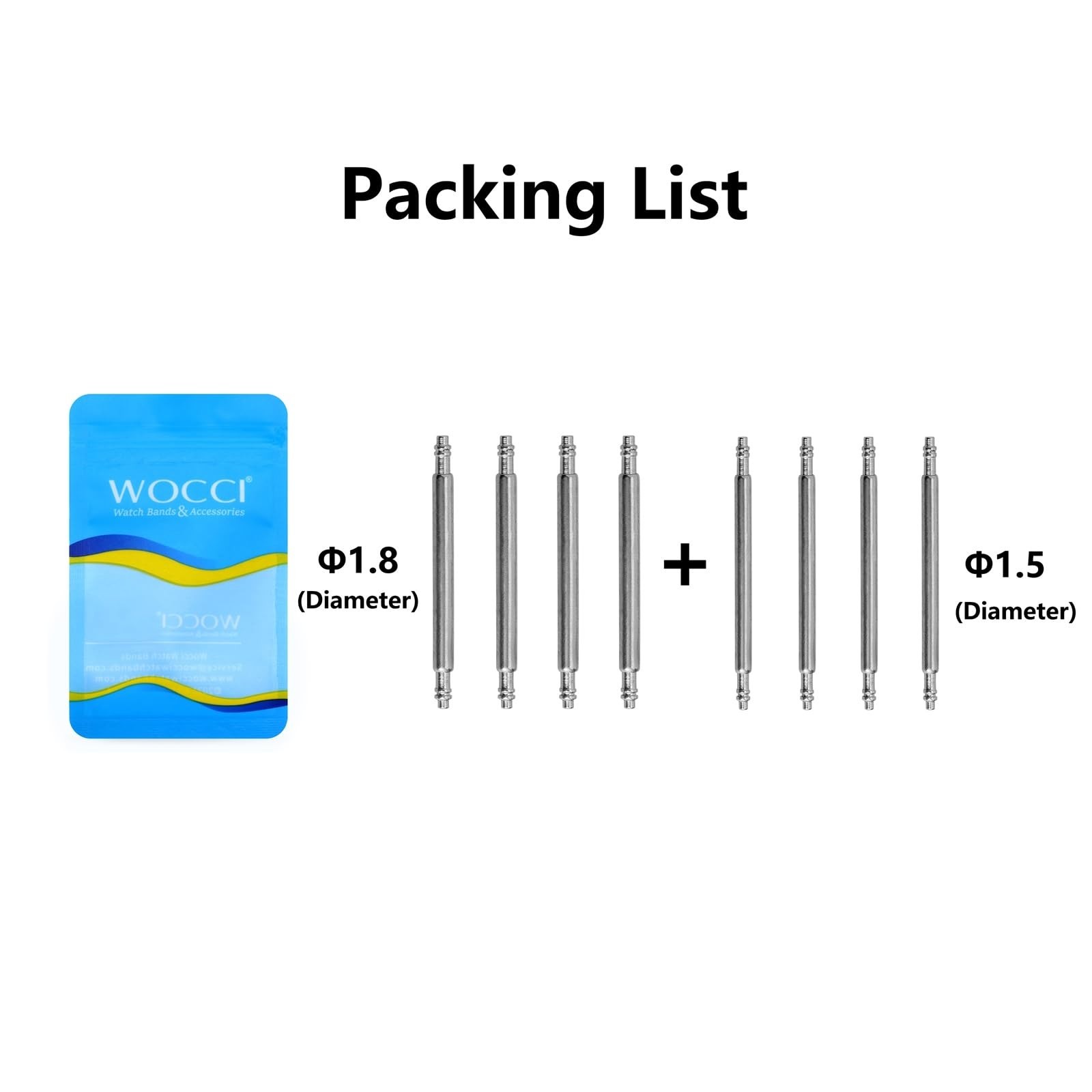 WOCCI 24mm Spring Bars, Pins for 24mm Watch Band