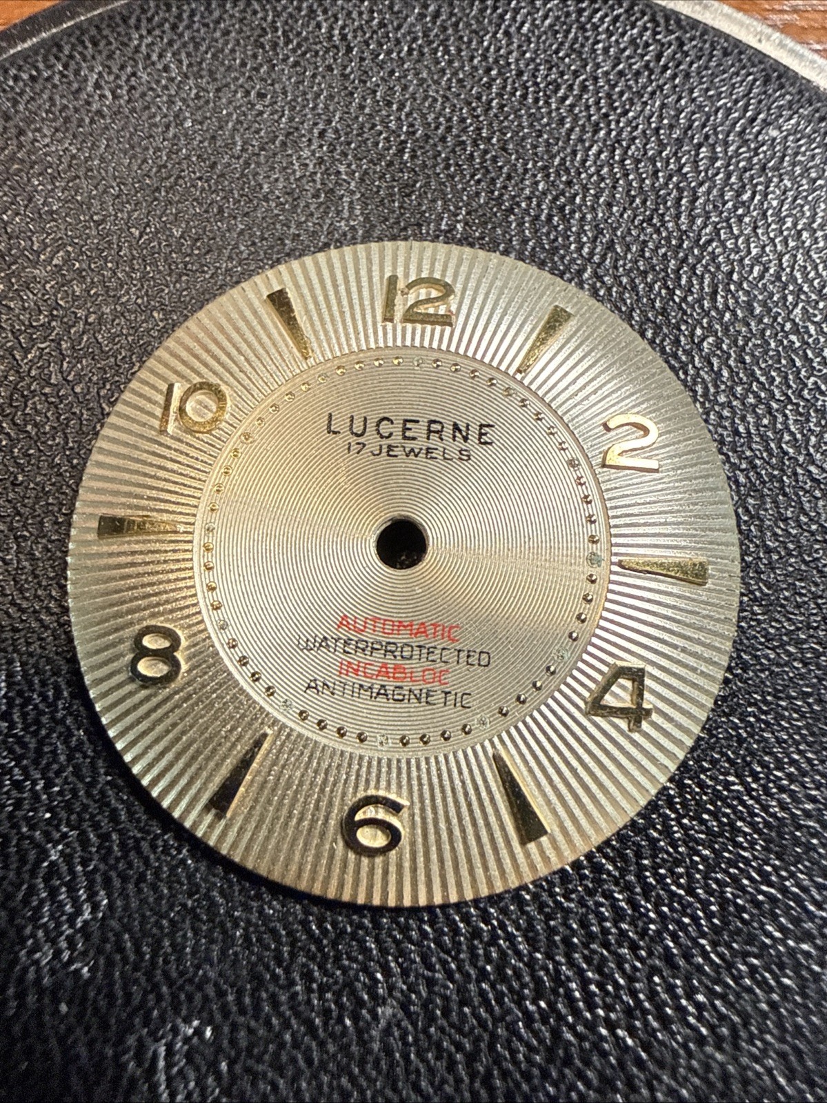 Lucerne 17 Jewels 27.64mm Incabloc Antimagnetic Dial Only Feet At 11 & 5