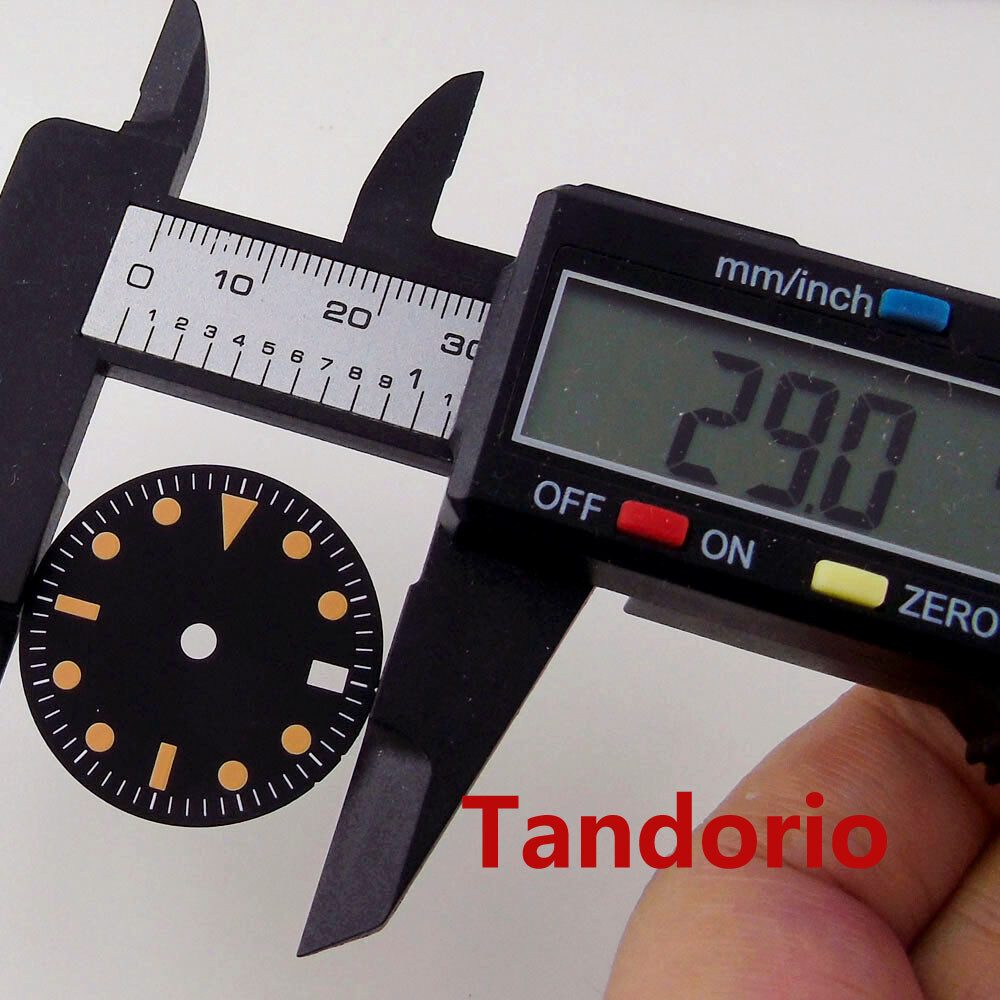 29mm Sterile Watch Dial Fit NH34A NH34 GMT Automatic Date Lume Snowflake Hand