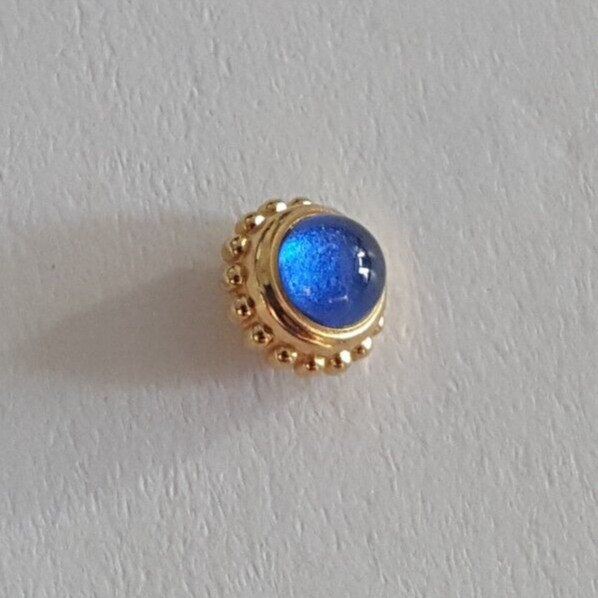 Cartier Undercut Gold Plated Crown With Blue Cabochon Stone