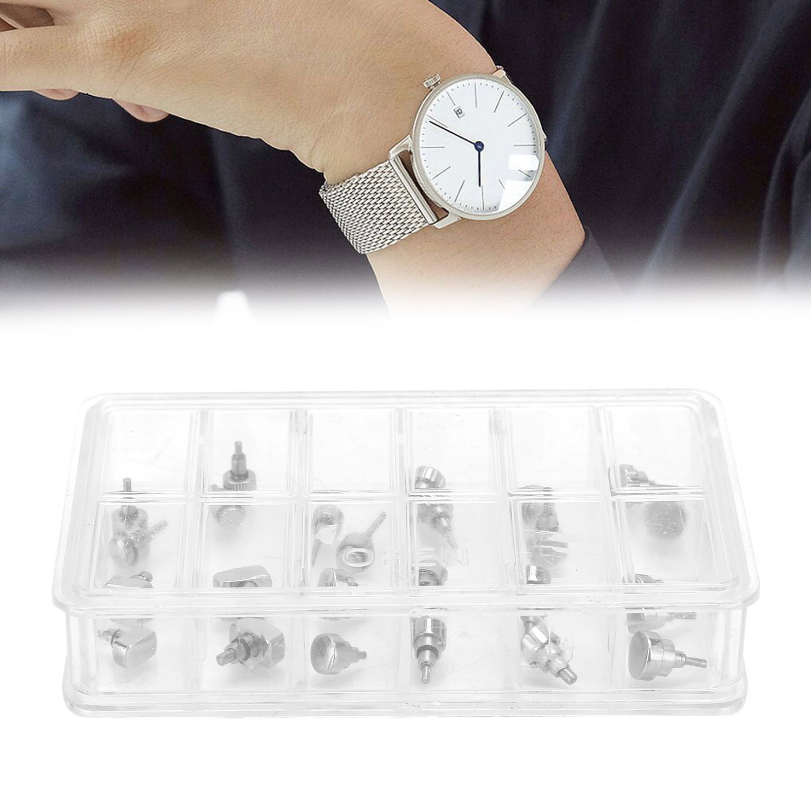 1 Box Watch Button Watch Pusher Press Button Watchmaker Repairing Accessory WT