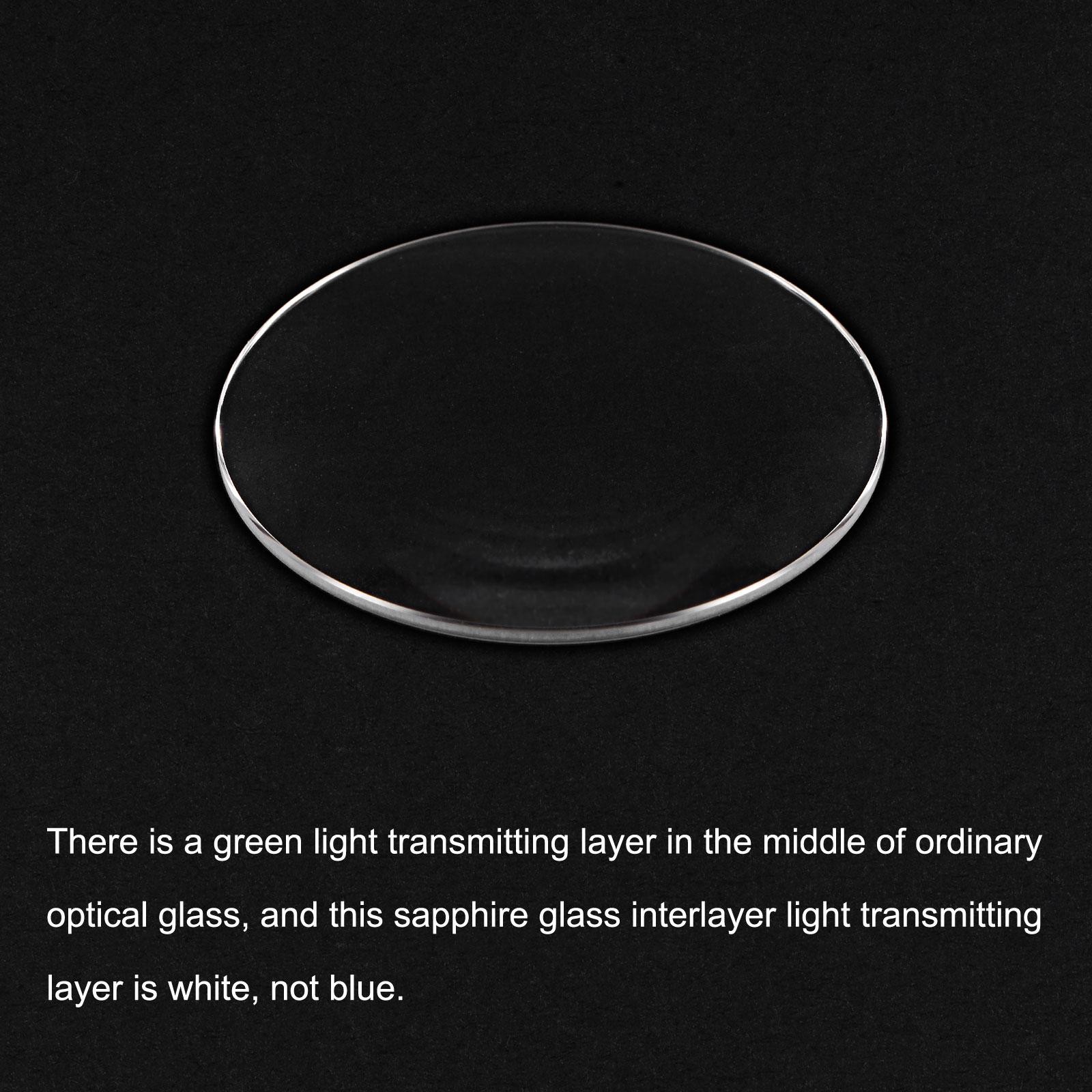 Glass Watch Single Lens Round 38.5mm Dia 1.3mm Edge Thickness, Transparent