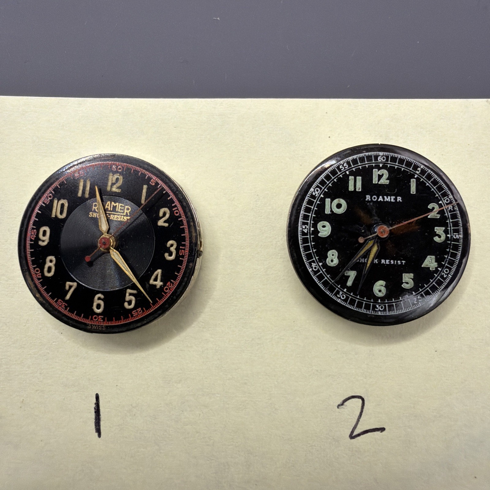 Vintage Roamer MST 352 364 Mechanical Watch Movement Runs With Dial And Hands