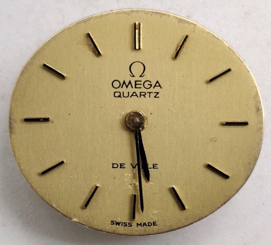 Vintage Omega De Ville Cal. 1350 Swiss quartz watch movement Working