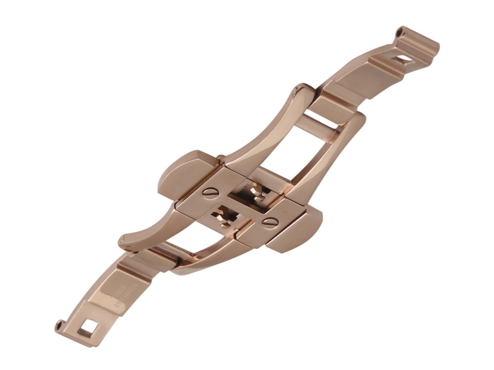 For AR5905 EMPORIO ARMANI Steel Rose Gold 22mm Clasp Buckle Watch Strap Band