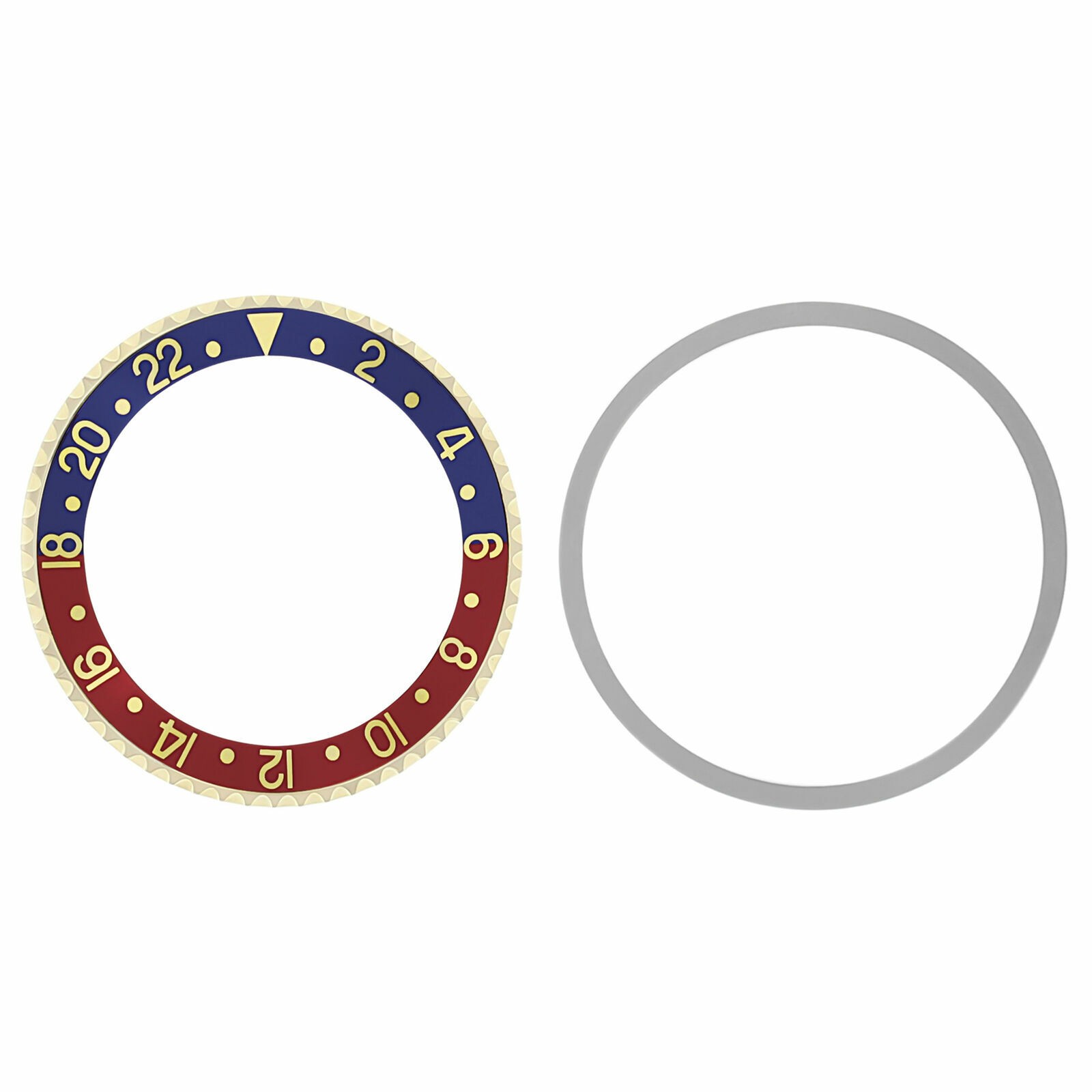 Blue Red Pepsi 18K Gold Replacement Bezel Insert 37.80mm x 30.20mm For Rolex