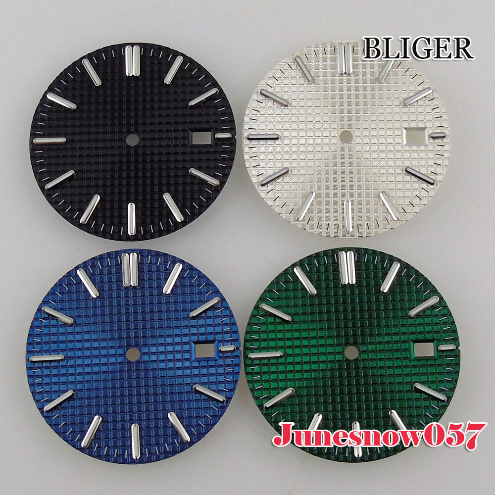Accessories 31.7mm Watch Black/Blue/Silver/Green Dial With Date Window Fit NH35A