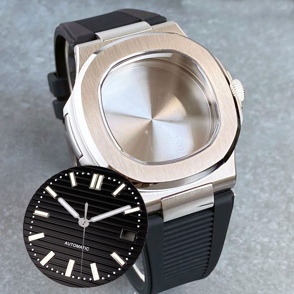 Square 40mm Steel Watch Case (case+strap+dial) Fit Nautilus stlye NH35A NH36A