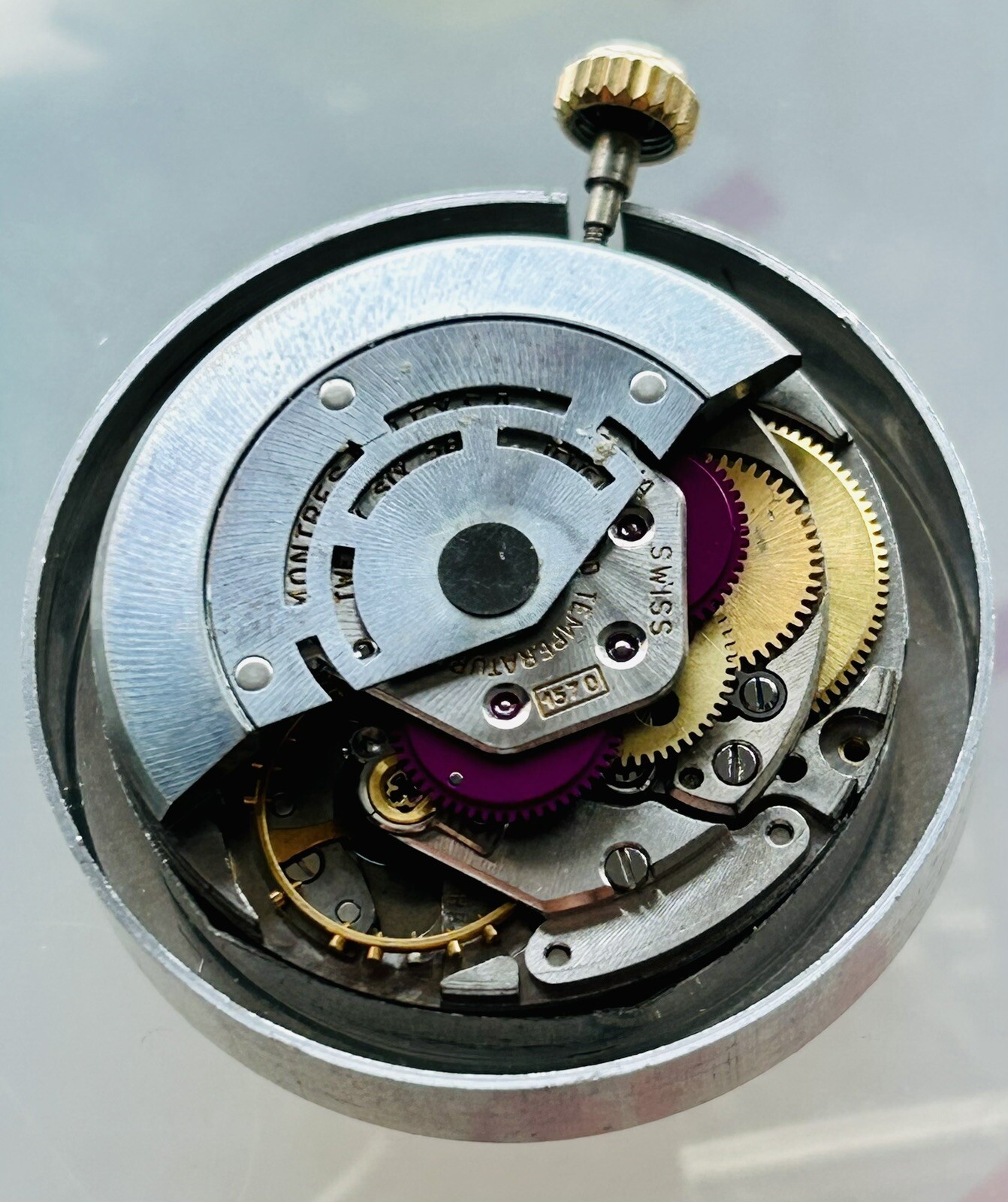 RARE NICE ROLEX NON HACKING WORKING COMPLETE 1570 MOVEMENT RED SUBMARINER 1680