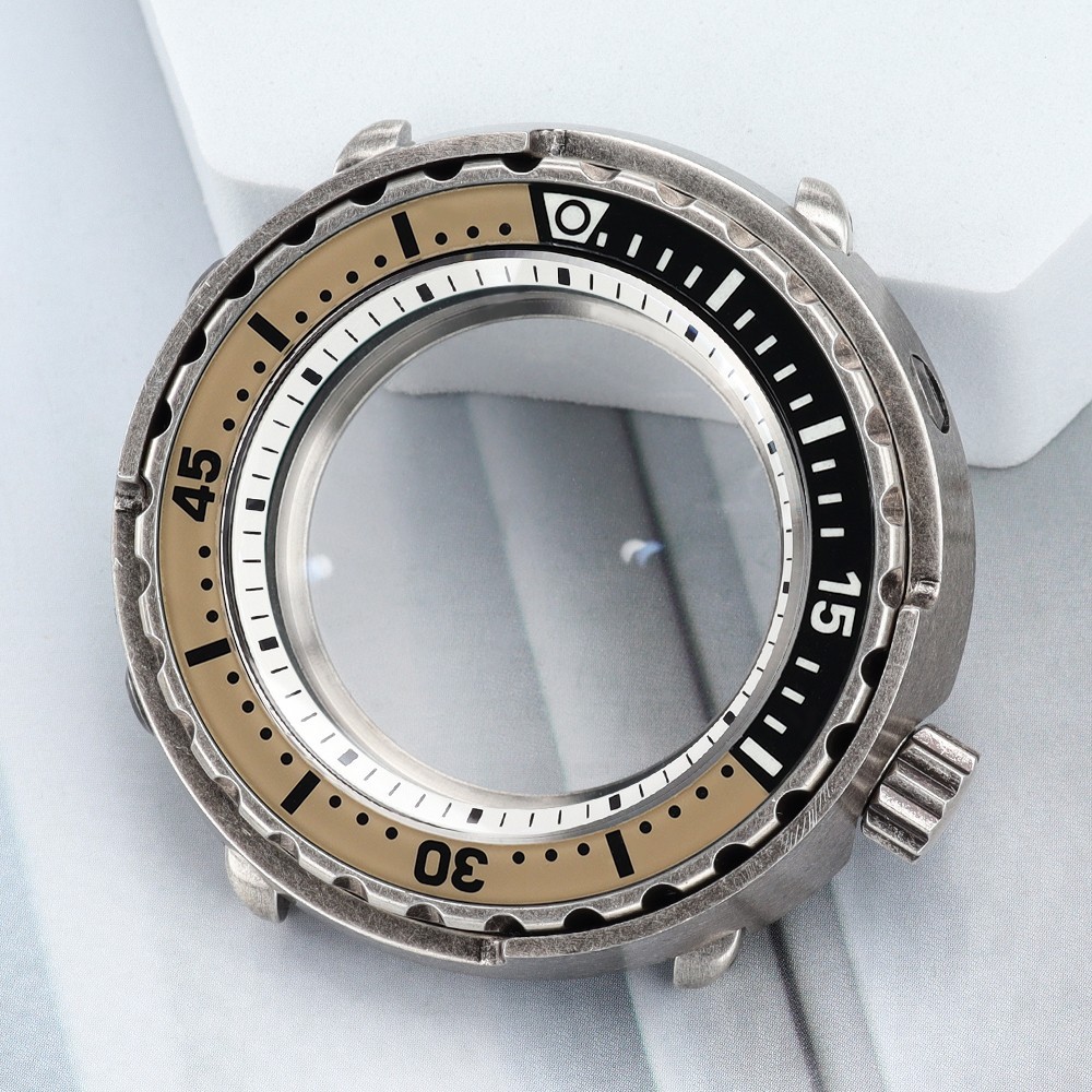 47mm Tuna Style Steel Watch Case Sapphire Chapter Ring 10ATM For Seiko NH35 NH36