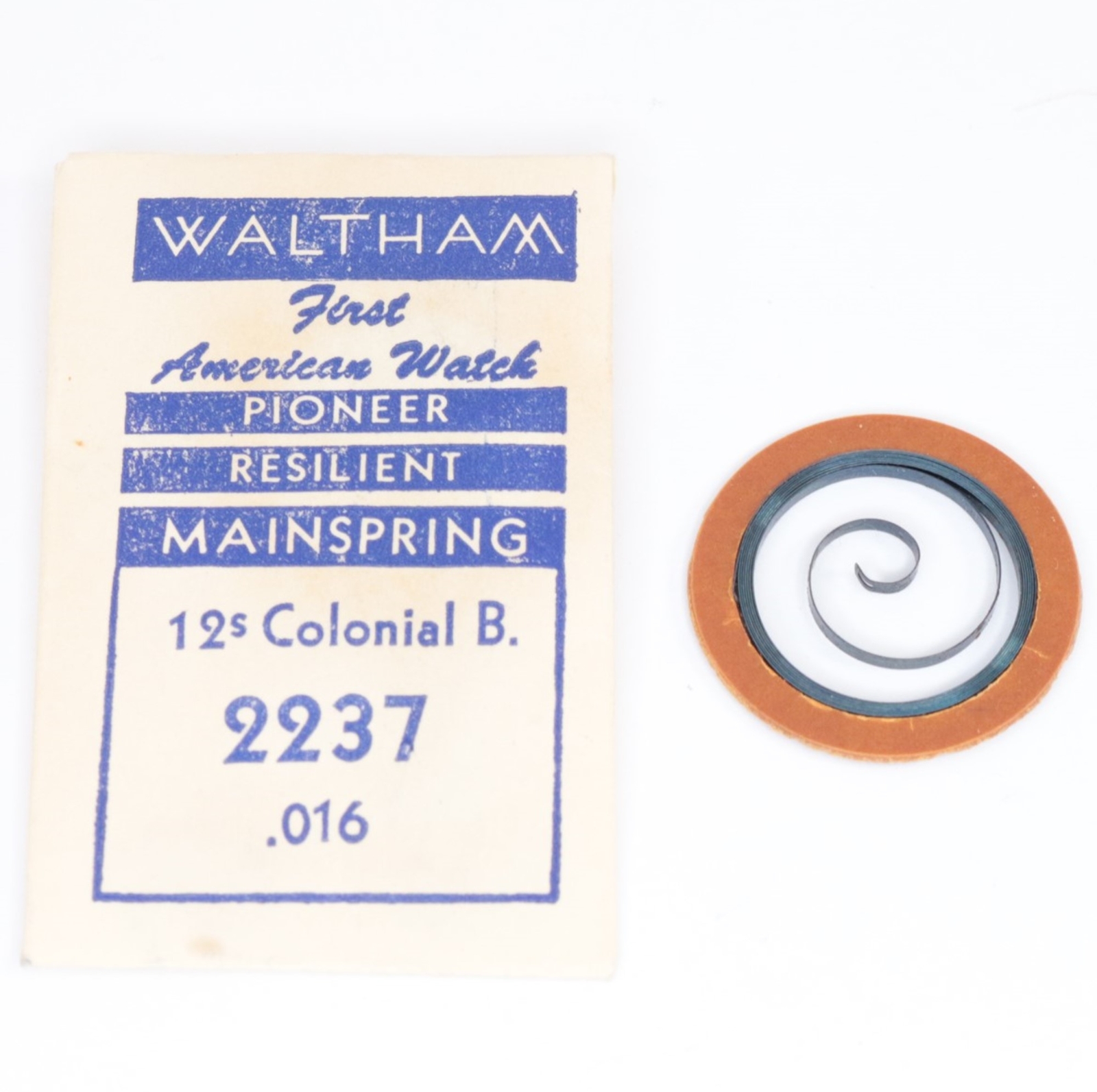 Waltham Pocket Watch 12 Size Colonial B Mainspring Part No. 2237 – MX1534