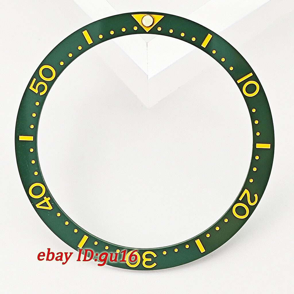 38mm black white blue green gold ceramics flat surface watch bezel