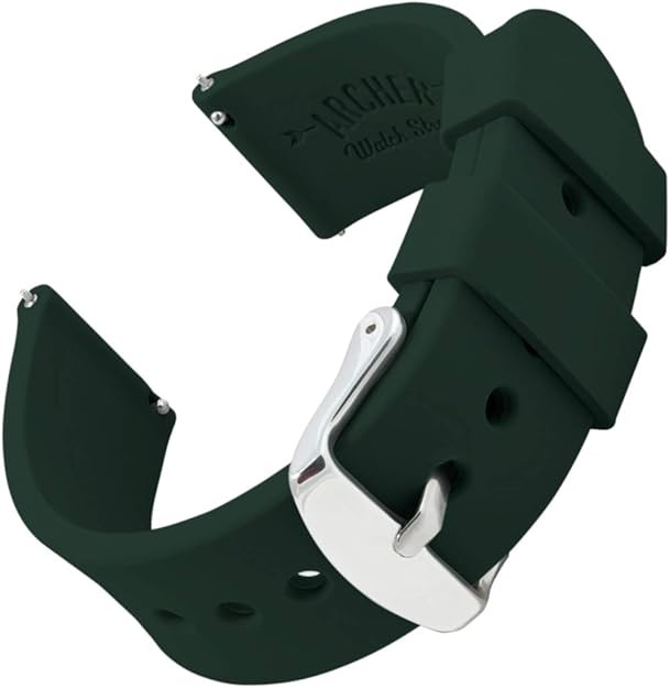 Archer Watch Straps – Soft Silicone Quick Release Watch Bands 22mm Black