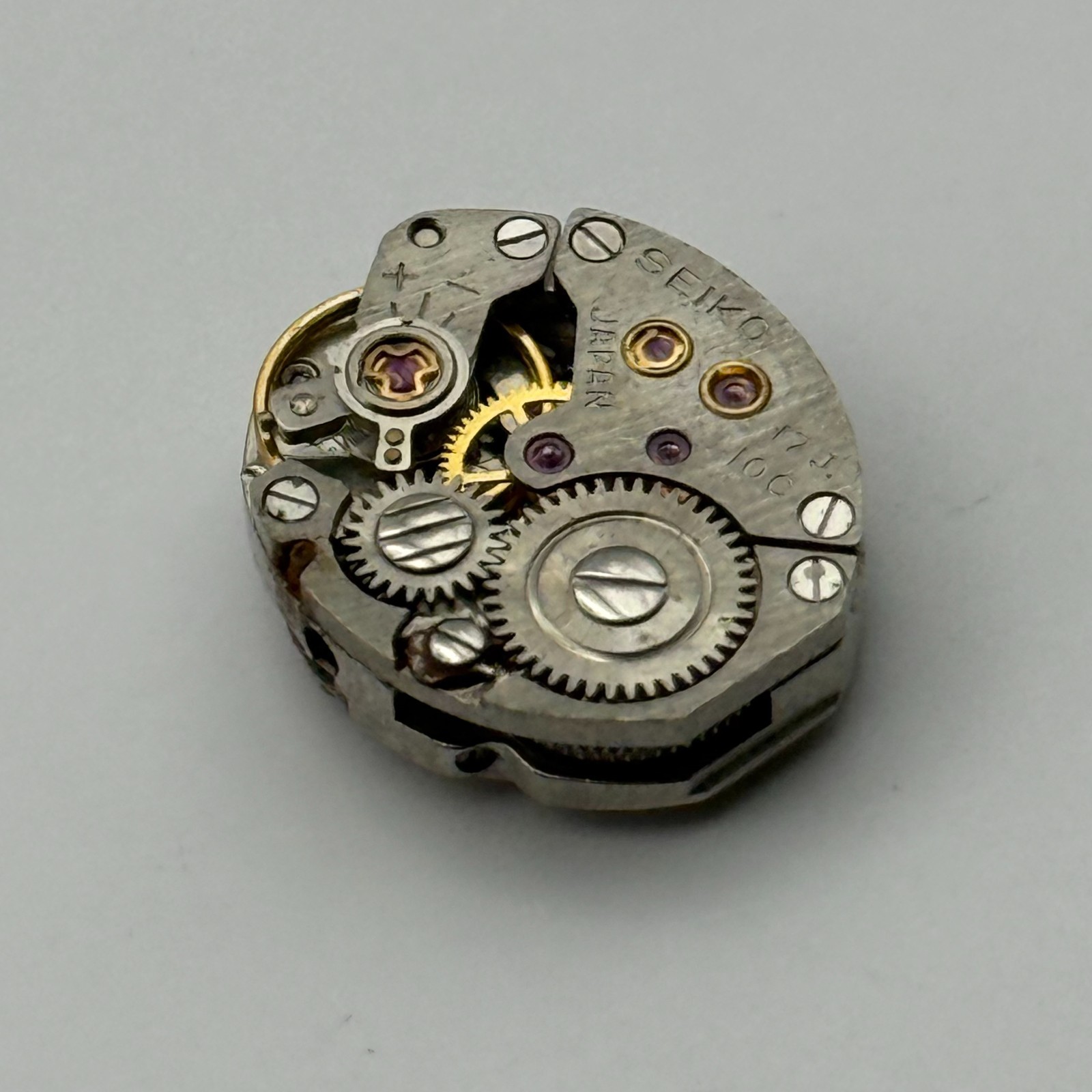 Seiko 10C Watch Movement Diashock Japan 17 Jewels Manual Wind Parts Repair 13mm