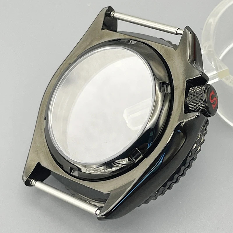 Black SKX007 Case 42mm NH35/36 Flat Sapphire Stainless Steel 22mm