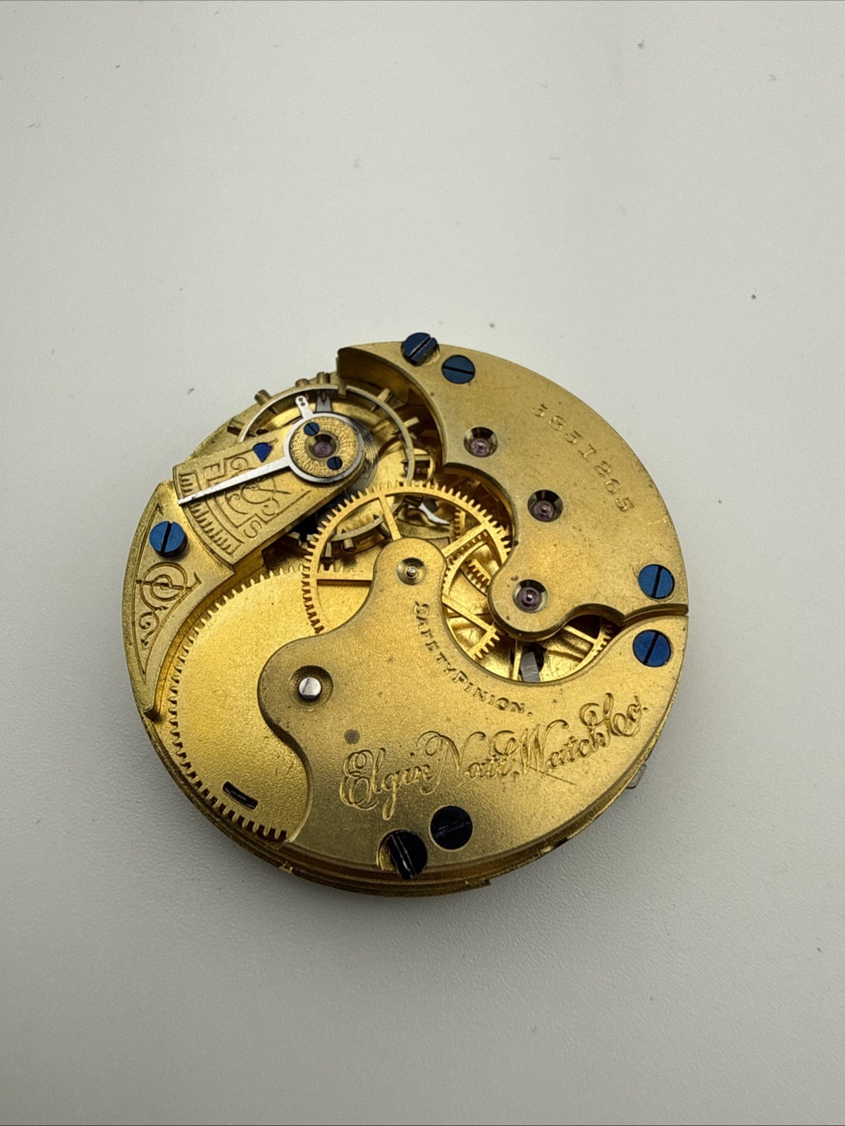 1895 ELGIN GRADE 118 6S 11J Pocket Watch Movement Good Staff W/ Dial & Hands