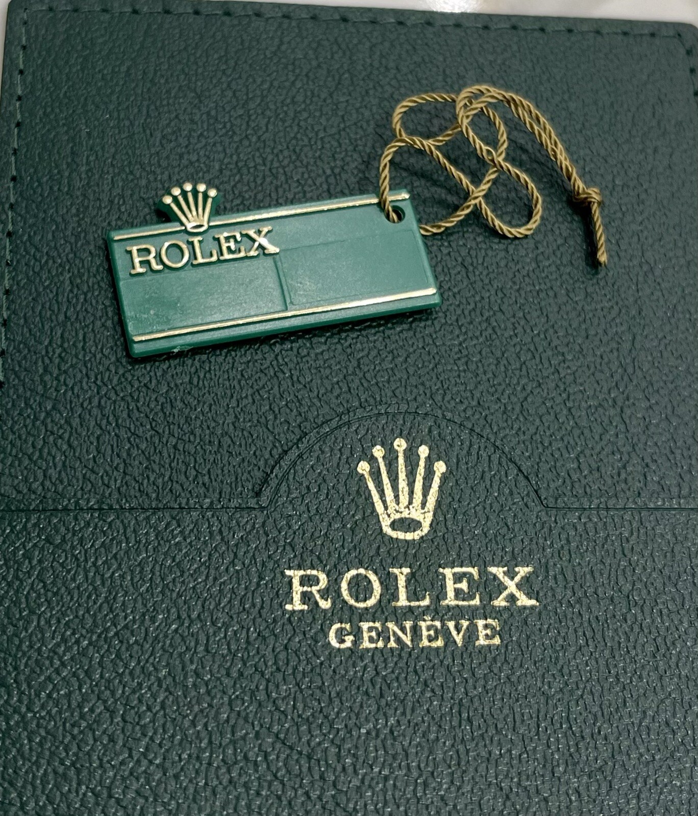 Authentic Vintage 80s Rolex Crown Green Hang Tag Submariner Sea dweller Datejust
