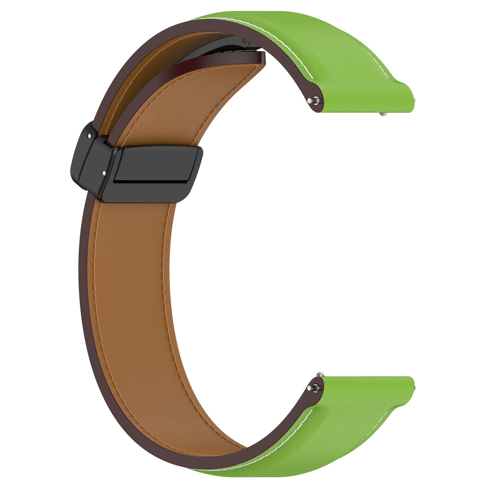 Leather Watch Strap with Folding Buckle for Huawei/Samsung Galaxy/Amazfit Series