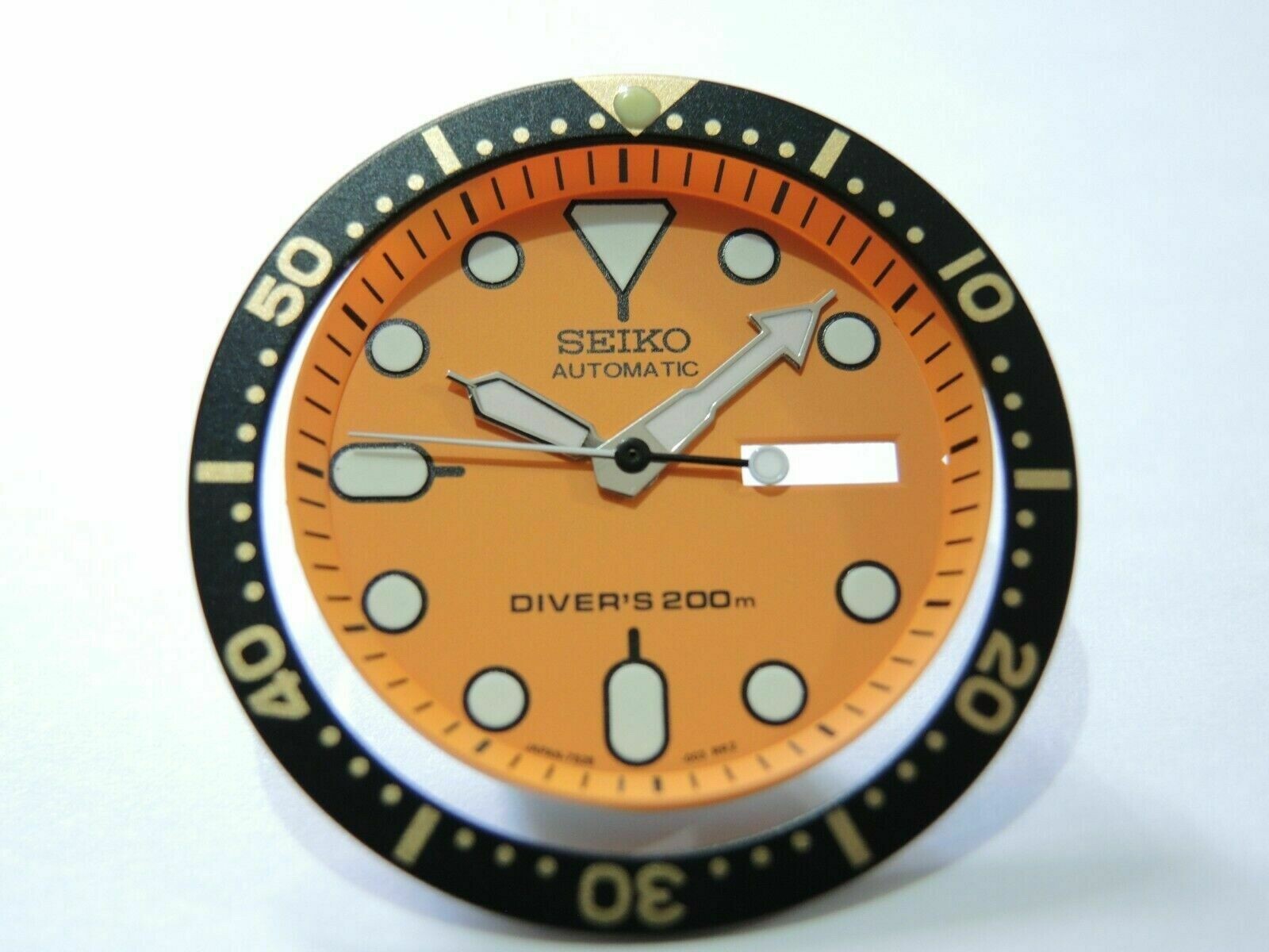 NEW ORANGE DIAL,MINUTE TRACK,HANDS,INSERT LARGE DIVERS SKX011J /SKX007 /NH36