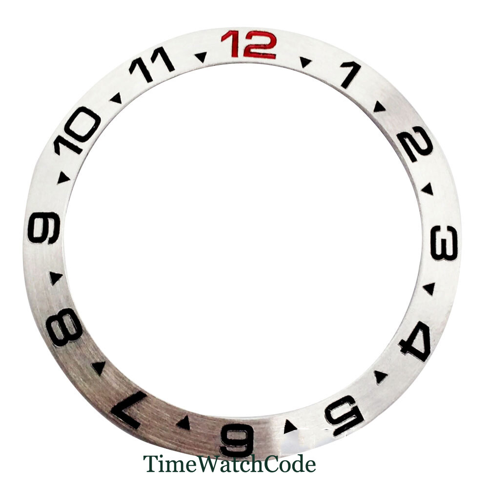 38mm Sloped Bezel Insert Aluminum Alloy Watch Ring Fit 40mm Watch 12/24 Hours