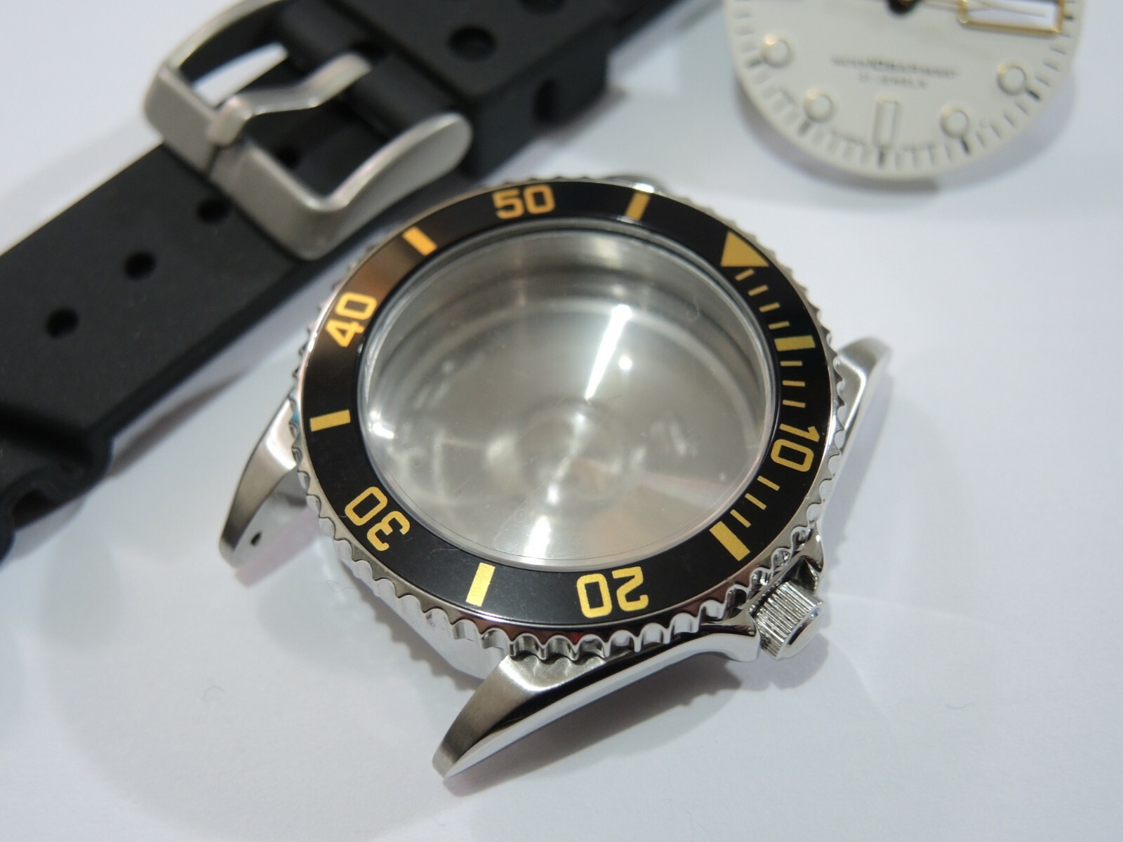 NEW STAINLESS CASE,CROWN,DIAL,HANDS,STRAP MEDIUM DIVERS 10BAR SKX027(7S26-0050)