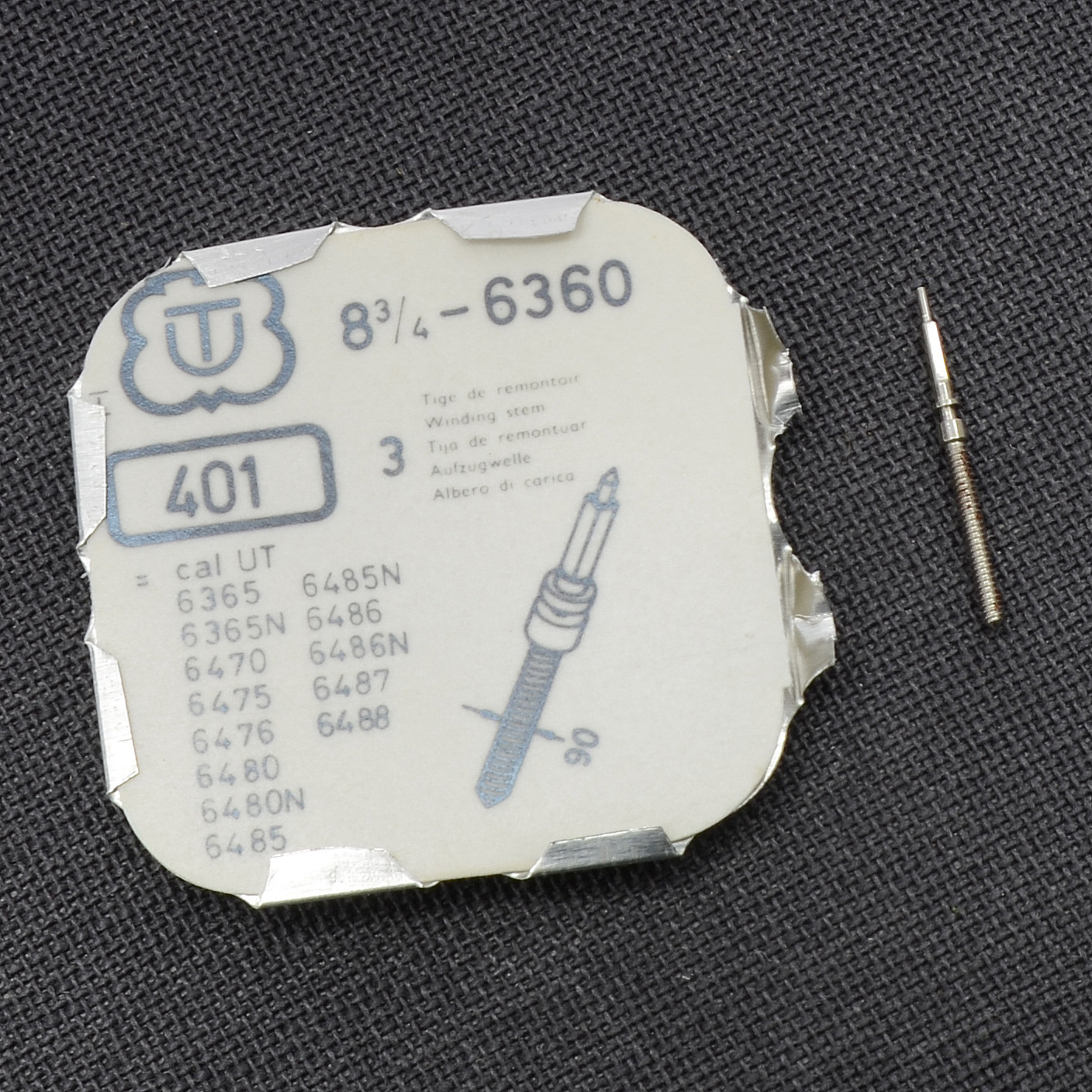 UNITAS Caliber 6360 – 6365 – 6480, 3/4″ Winding Stem, Ronda Part No 1677