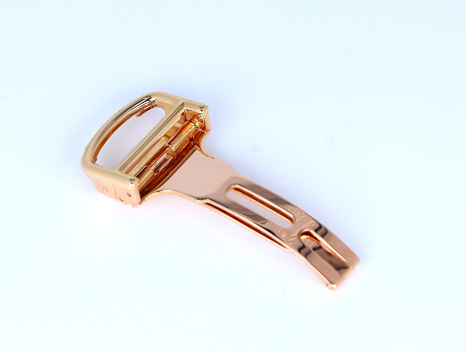Cartier 750 Santos Pasha 18k Solid Yellow Gold 18mm Deployant Clasp Buckle Watch