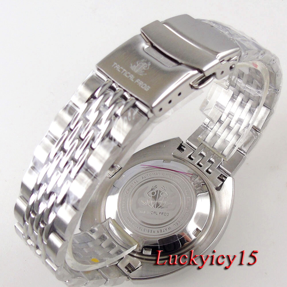 New 45mm 20ATM 316L Stainless Steel Black Silver Watch Case For Japan NH35A NH36