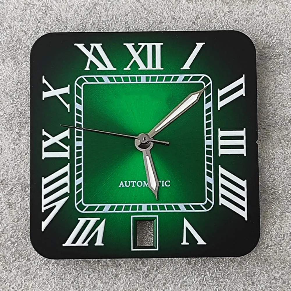 27mm Watch Dial Square Roman Face Case Folding Buckle For NH35 NH36 Movement