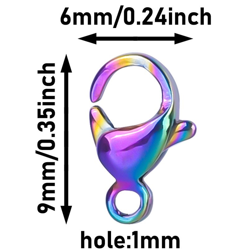Lobster clasps S.steel Colorful Jewelry Pendant Buckle DIY Jewelry Accessories