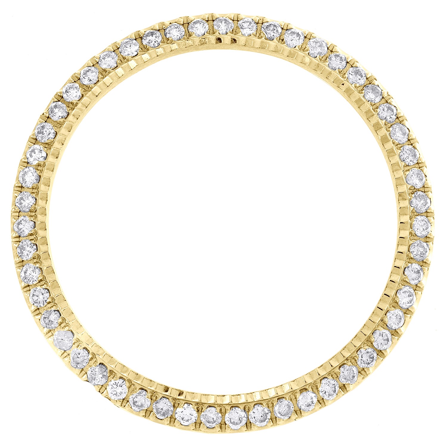 10K Yellow Gold U-Cut Fluted Diamond Bezel For Rolex Day-Date 36mm Watch 1.30 CT