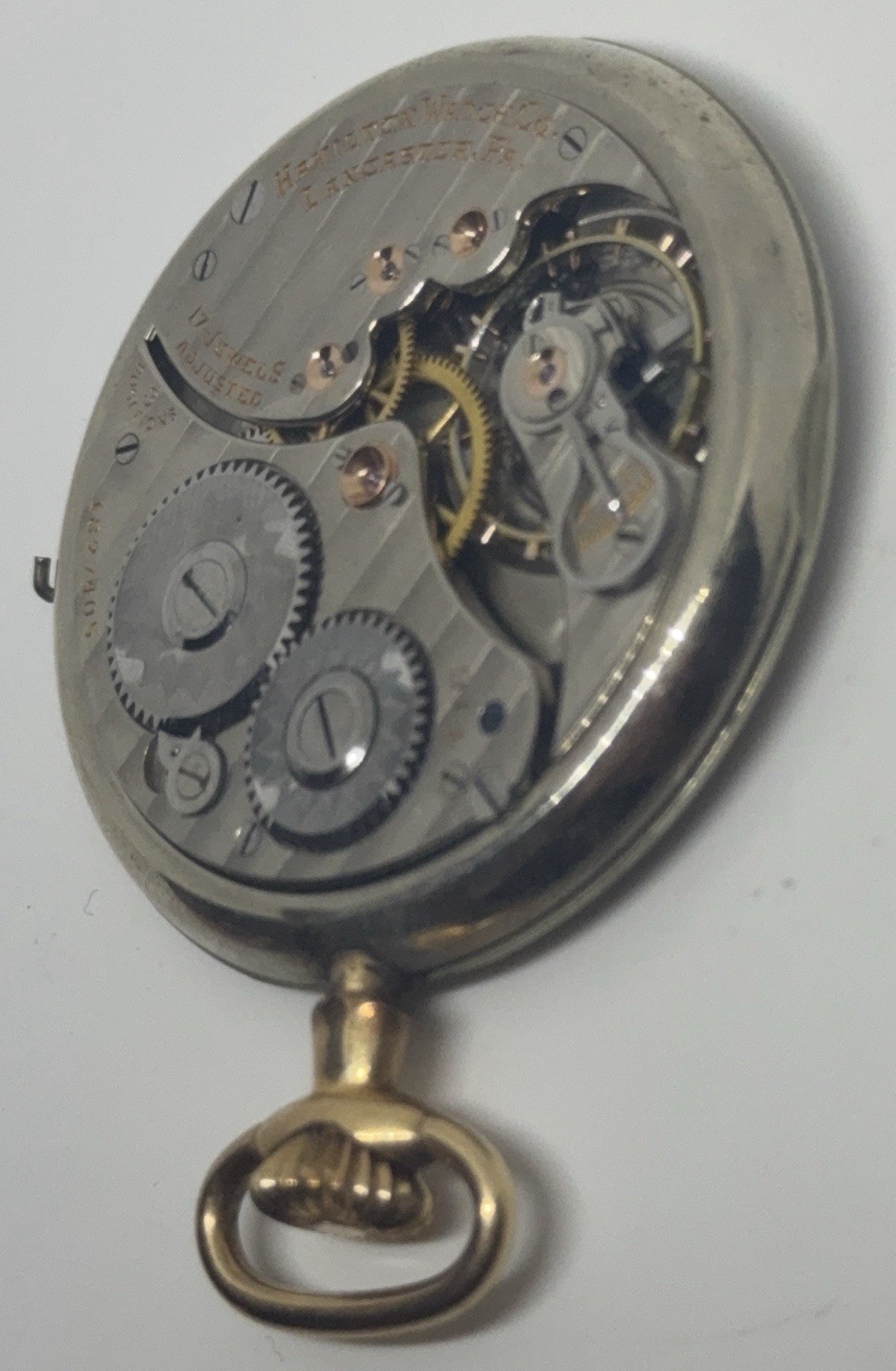 Hamilton Pocket Watch 914 Movement 17 Jewels 3 Positions 1917 12s Does Not Run