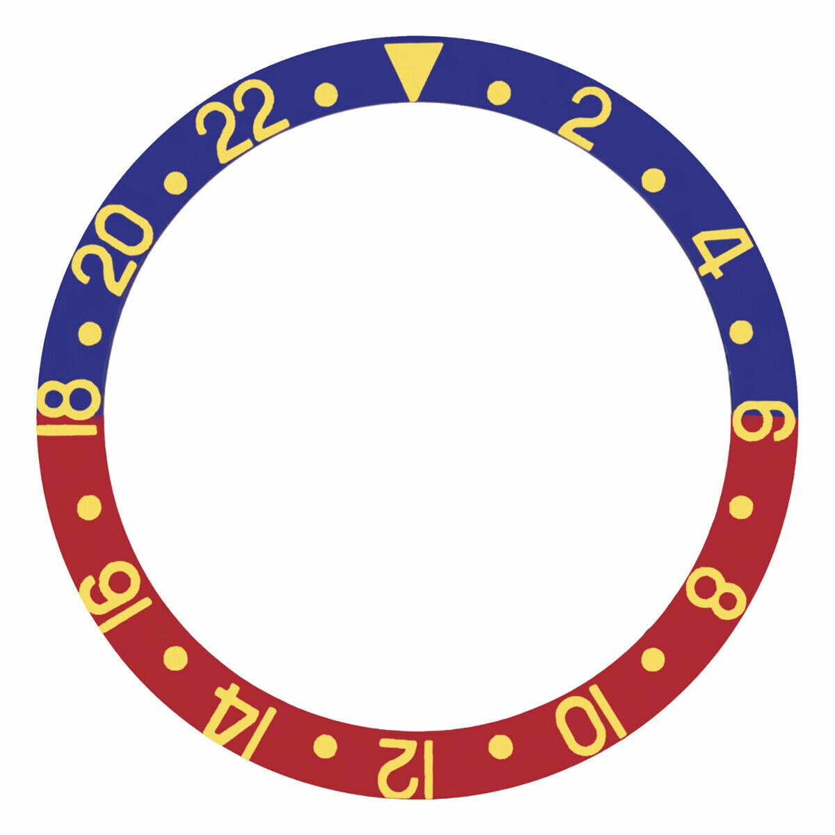 Blue Red Pepsi Aluminum Replacement Bezel Insert Gold Font 37.70mm x 30.70mm