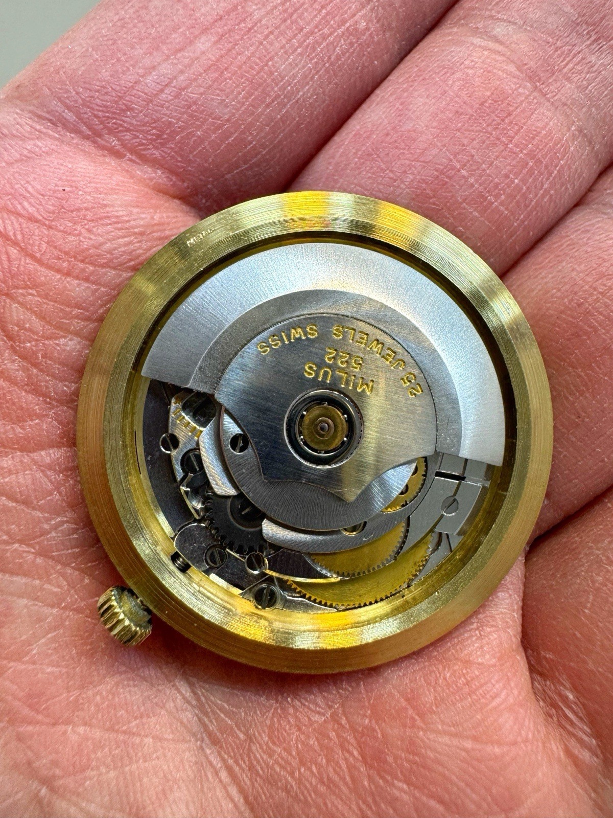 Vintage Milus Automatic Cal 522 Wrist Watch Movement Parts Working