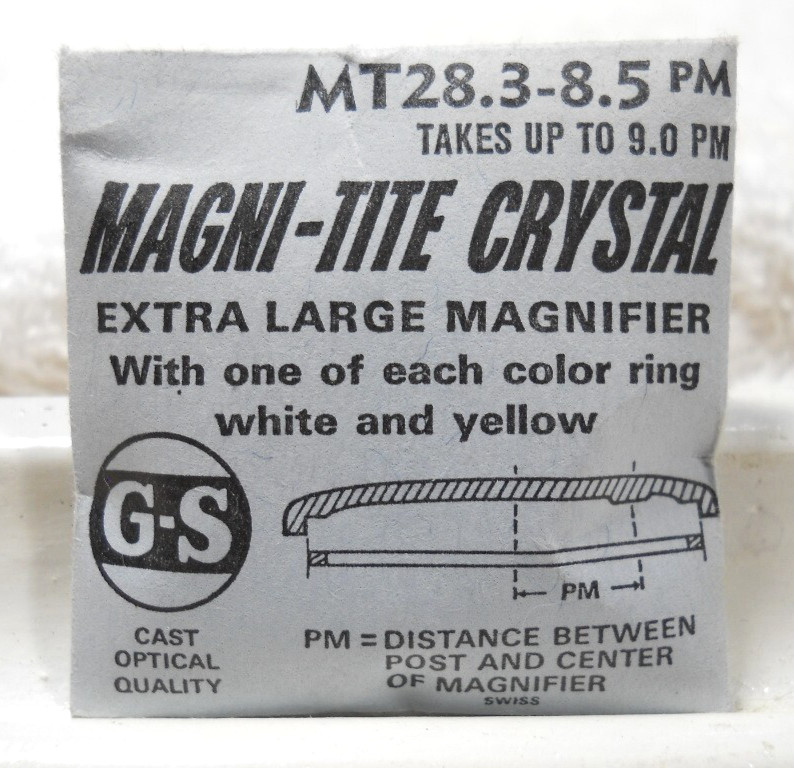 GS MT28.3-8.5 Magnifier Watch Crystal 28.3 mm Silver Gold Ring Replacement Part