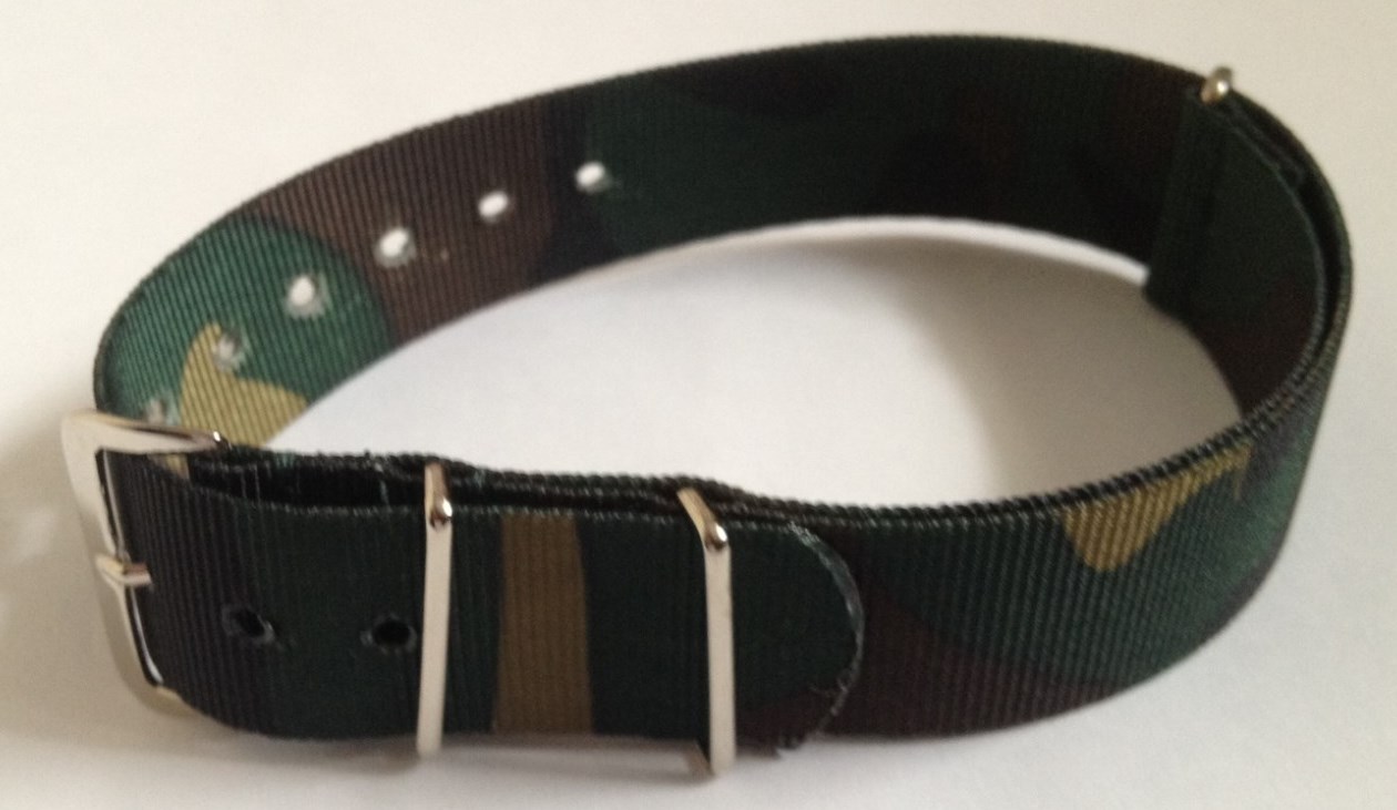 Mens 20mm Camouflage Nylon Military Watch Strap