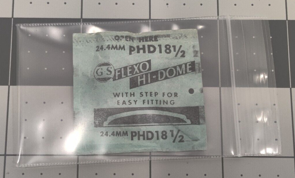 G-S Acrylic Super Quality Flexo Hi-Dome Watch Crystal PHD18 1/2 24.4mm 42117