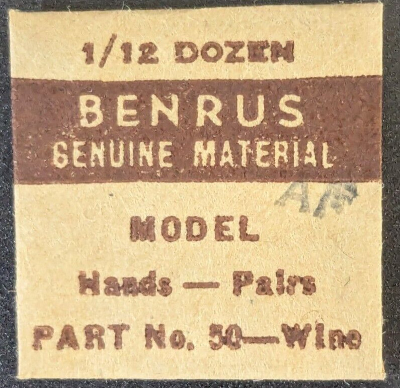 NOS NEW Genuine Benrus Cal. AF – Hands – Pair – Wine Part# 50