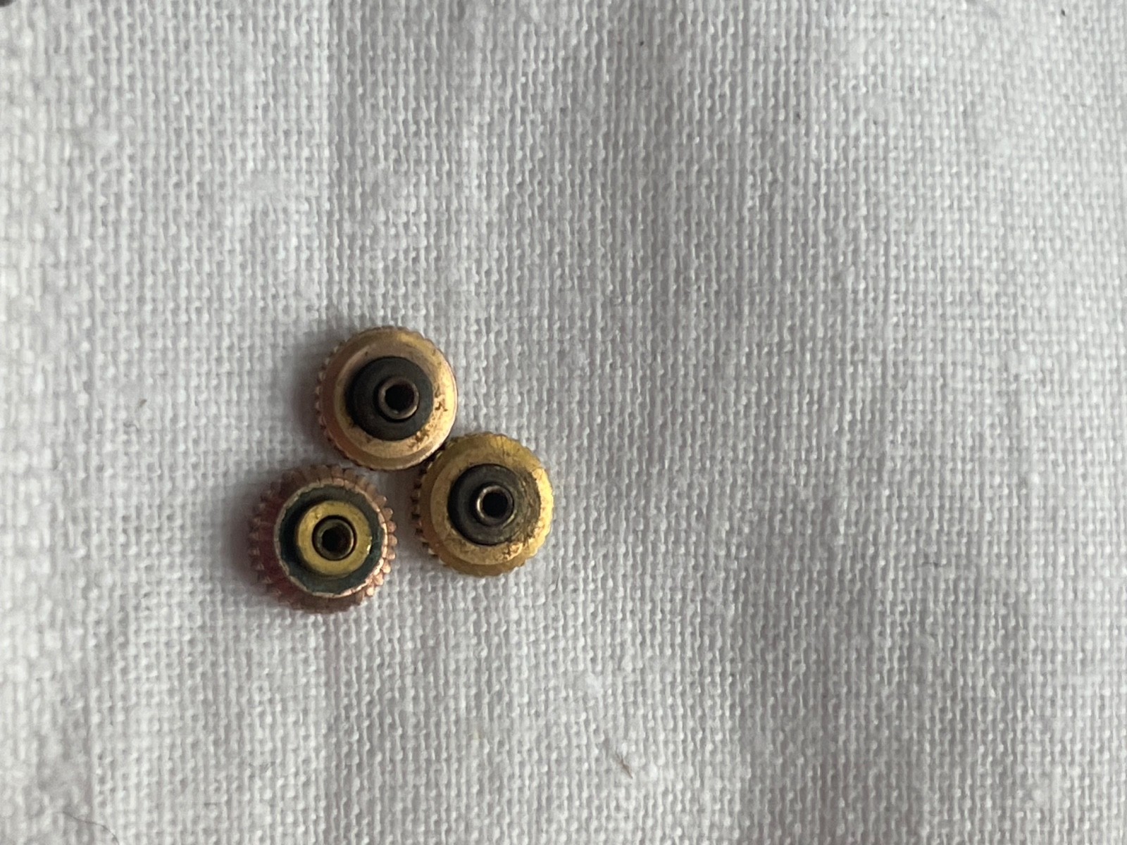 Kit of 3 original yellow gold filled 5mm crowns for Bulova watch
