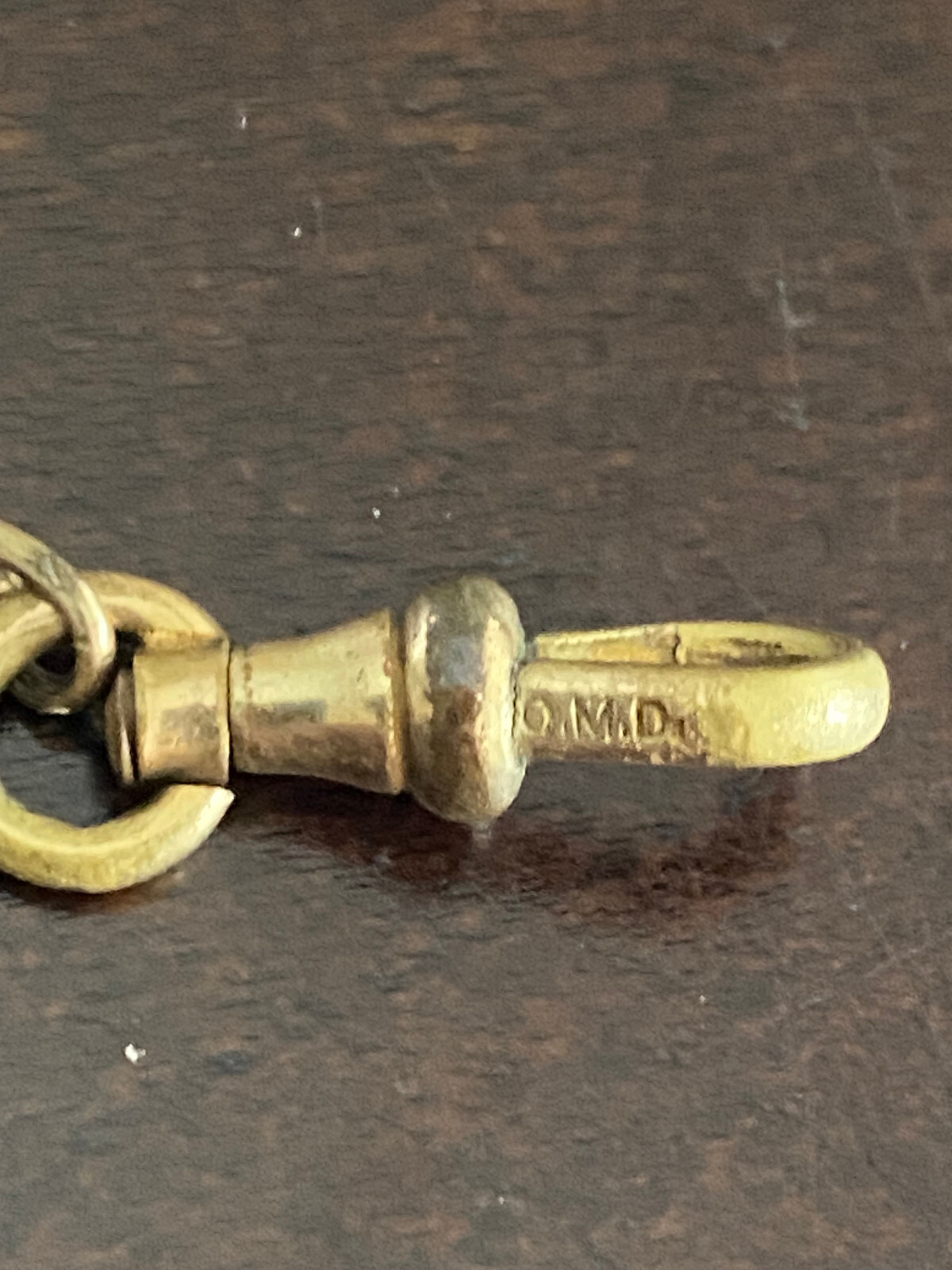 VINTAGE 13 INCH 1/2TH YELLOW GOLD FILLED A.MG.&CO. POCKET WATCH CHAIN, COOL LINK