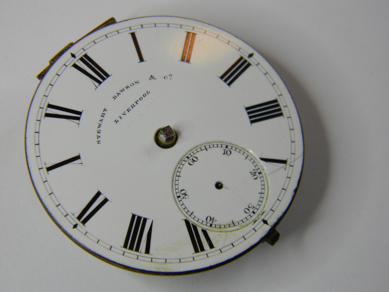 RARE ENGLISH STEWART DAWSON DUAL BARREL NONE FUSEE POCKET WATCH MOVEMENT -REPAIR