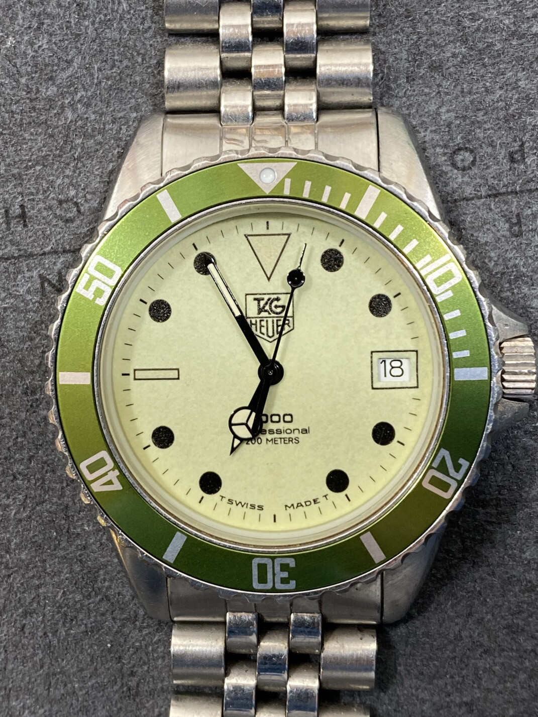 Kermit 16610LV Sub Hulk Green Tag Heuer 1000 Bezel Insert 980.013 980.020
