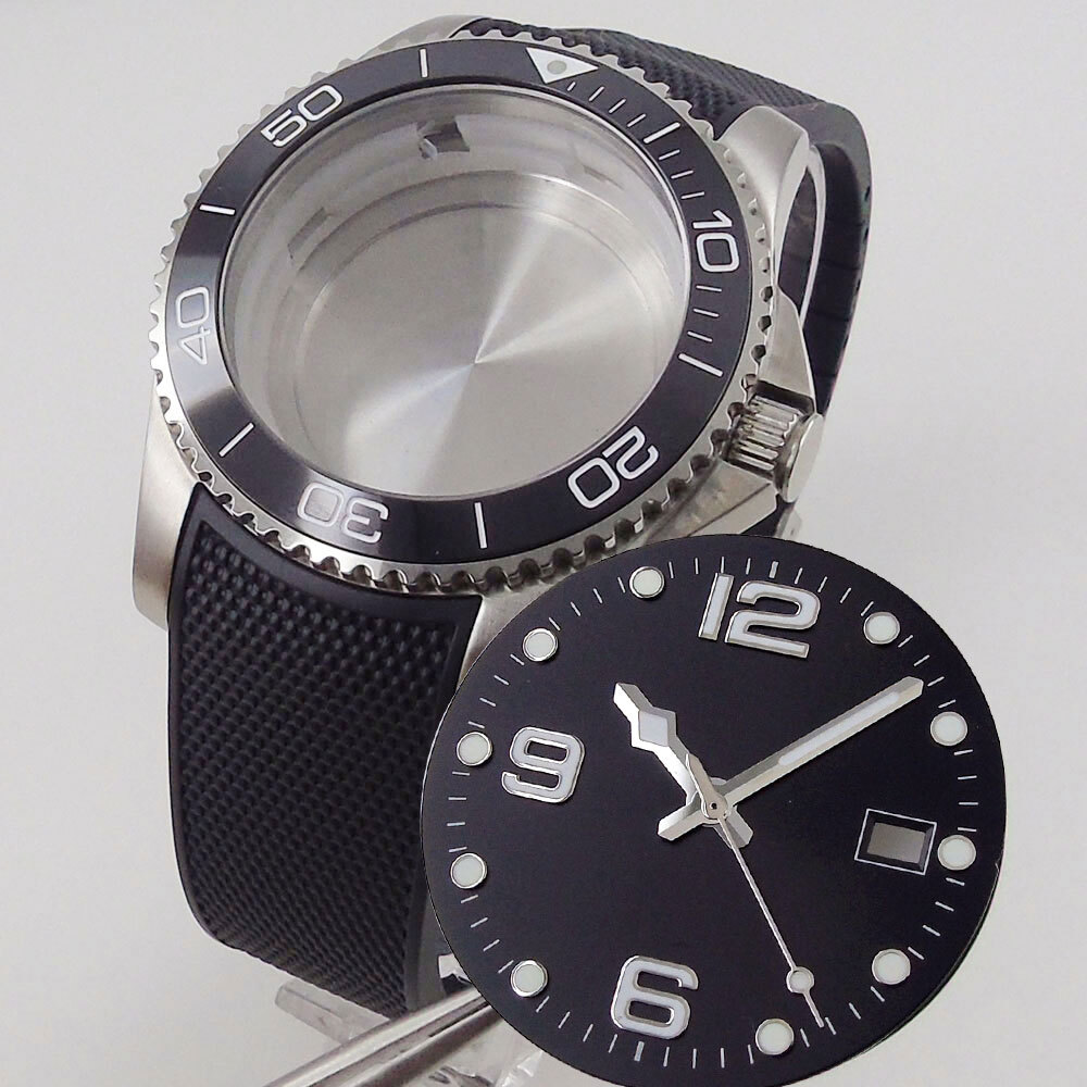 Stainless Steel 41mm for Conkas Men Watch Case fit NH35 Sapphire 32.4mm Dial Set