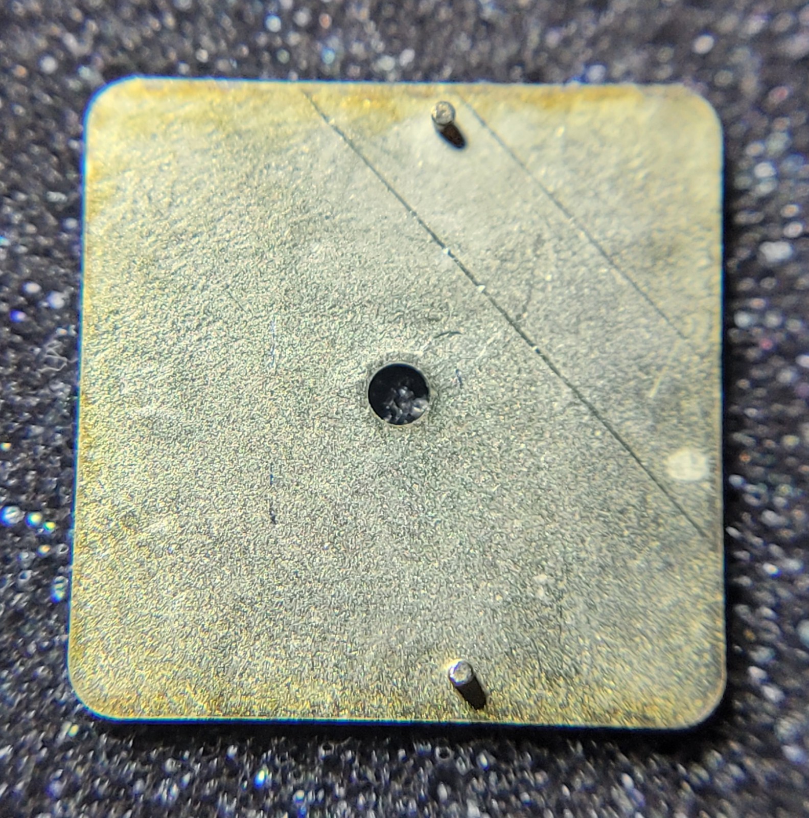 SB4-G18: GUCCI Watch Dial Square Gold Guilloche Roman Index ~16mm Swiss Made