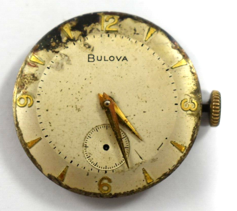 Vintage Bulova Manual Wind 17J 11AC Wrist Watch Movement lot.a3