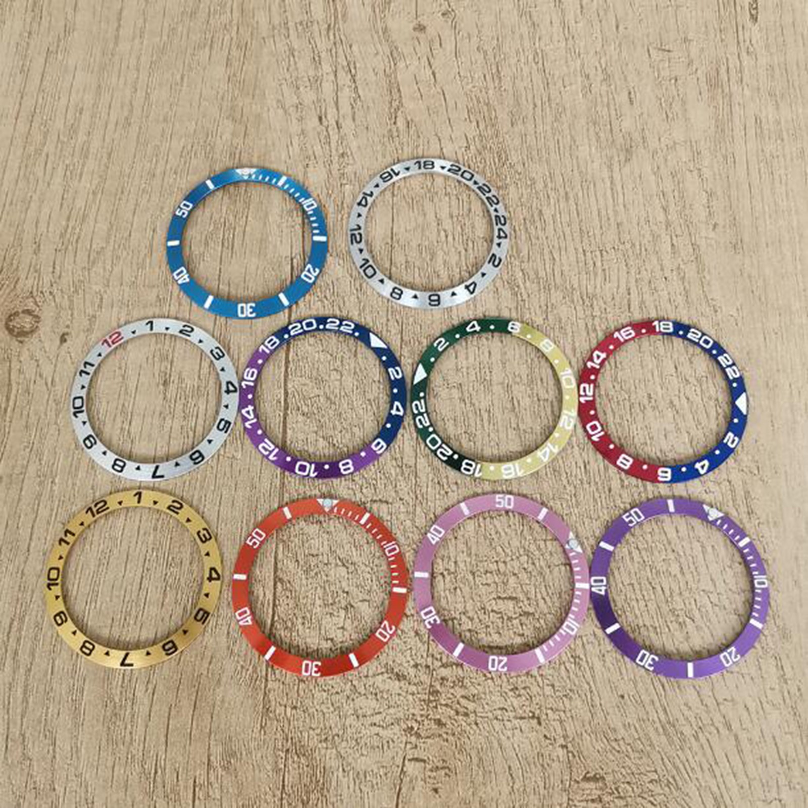 Aluminum Watch Bezel Insert Ring OD 38mm ID 30.5mm For 40mm SUB Diver Watch Case