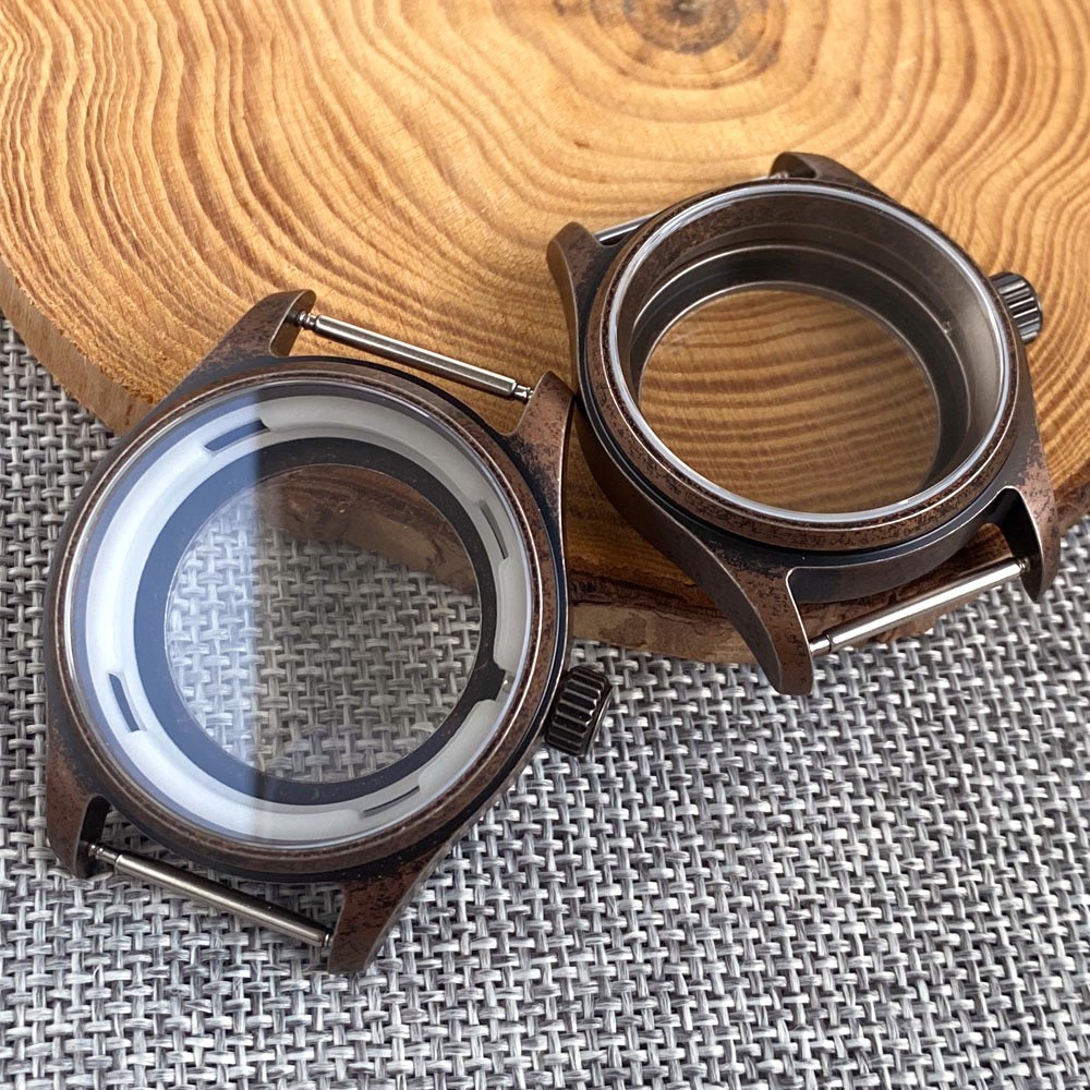 Retro NH35 Men Watch Case for NH36 PT5000 ETA2824 36mm 39mm Bronze PVD Plated